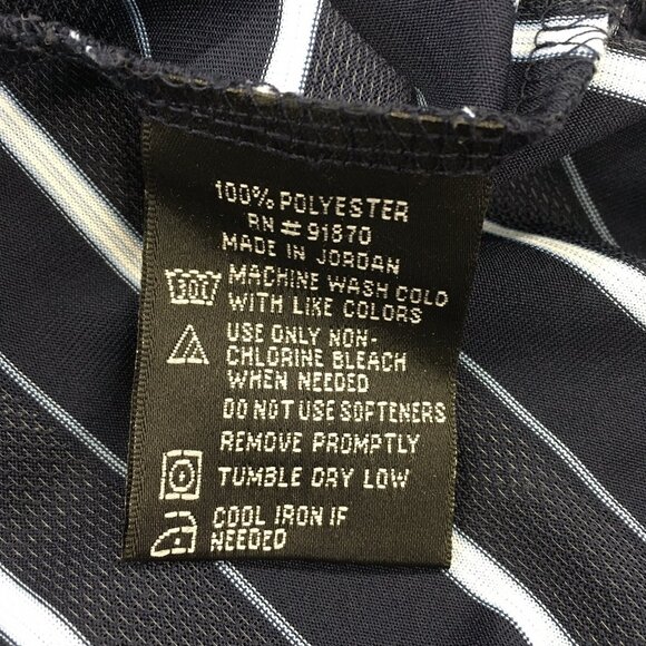 Pebble Beach Performance Men Polo Shirt XXL Blue Stripe Polyester Short Sleeve - Picture 4 of 6